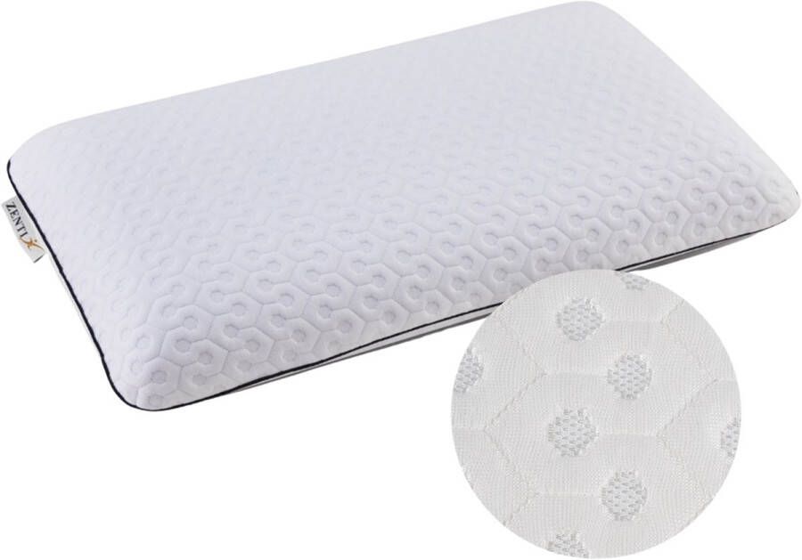 Zentix Diamant Hoofdkussen Hoofdkussens Kussen Traagschuim Hoofdkussen Memory Foam 30 Dagen Proefslapen Hoofdkussen tegen nek- en rugklachten Orthopedisch Kussen – Ergonomisch Hoofdkussen Bamboo Pillow 65 x 54 x 15cm