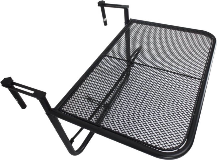 Zenzee Balkontafel Hangtafel Tafel -Tuintafel Tuinmeubelen Zwart L60 x B56 5 x H45 cm