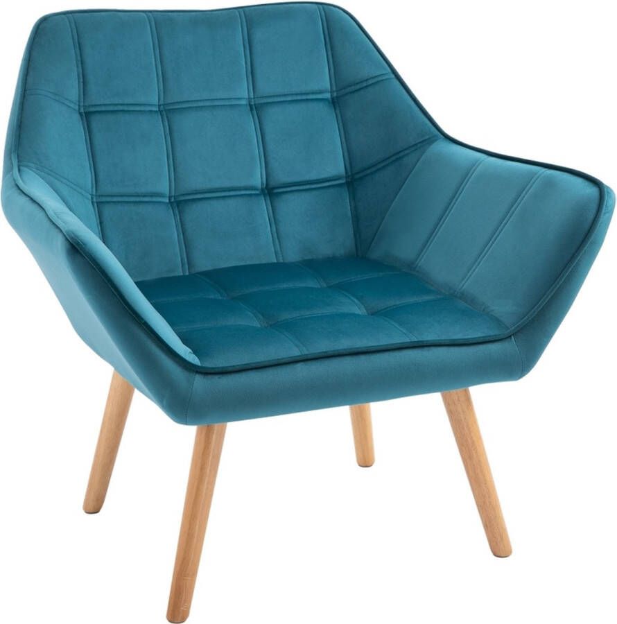 Zenzee Fauteuil met fluweel- Stoelen Stoel Groen 64 x 62 x 72 5 cm