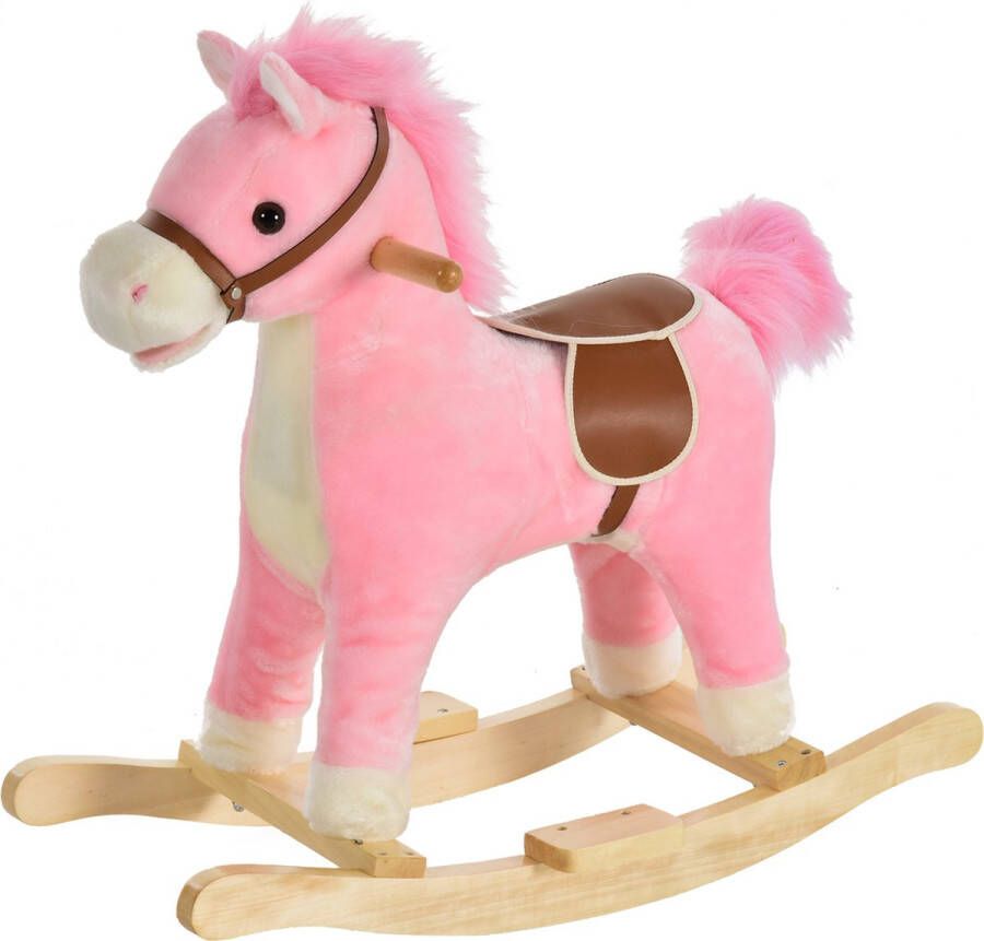 NiceGoodz Hobbeldier Hobbelpaard Paarden Speelgoed voor 36-72 maanden 65L x 32 5W x 61H cm Roze