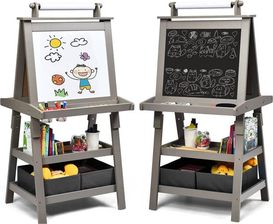 Zenzee Krijtbord Tekenbord Whiteboard Voor Kinderen Educatief Speelgoed 59 x 50 x 117 cm