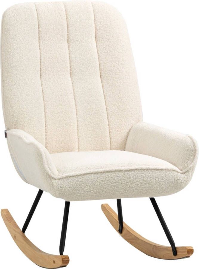 Zenzee Schommelstoel Stoelen Fauteuil Meubels Natuur creme 63 cm x 95cm x 97 cm