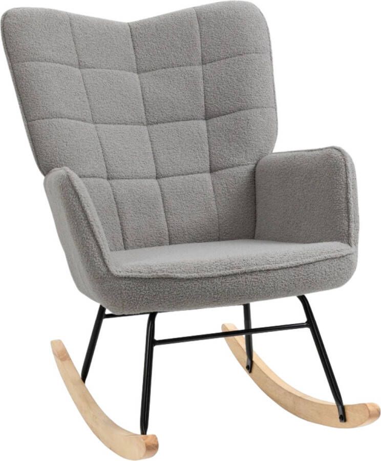 Zenzee Schommelstoel Stoelen Meubels Relaxfauteuil Grijs 92 cm x 71 cm x 101 cm