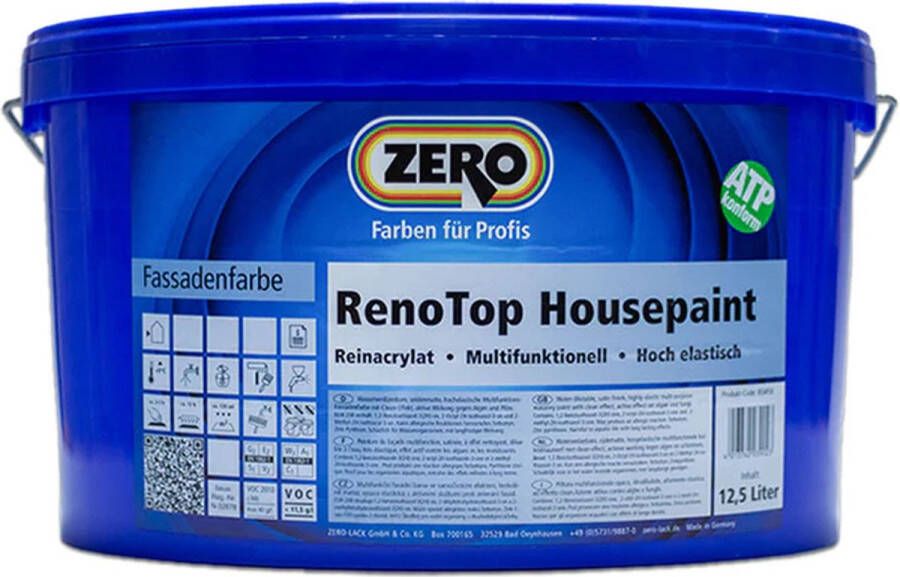 Zero RenoTop Housepaint Muurverf 12.5 liter Wit