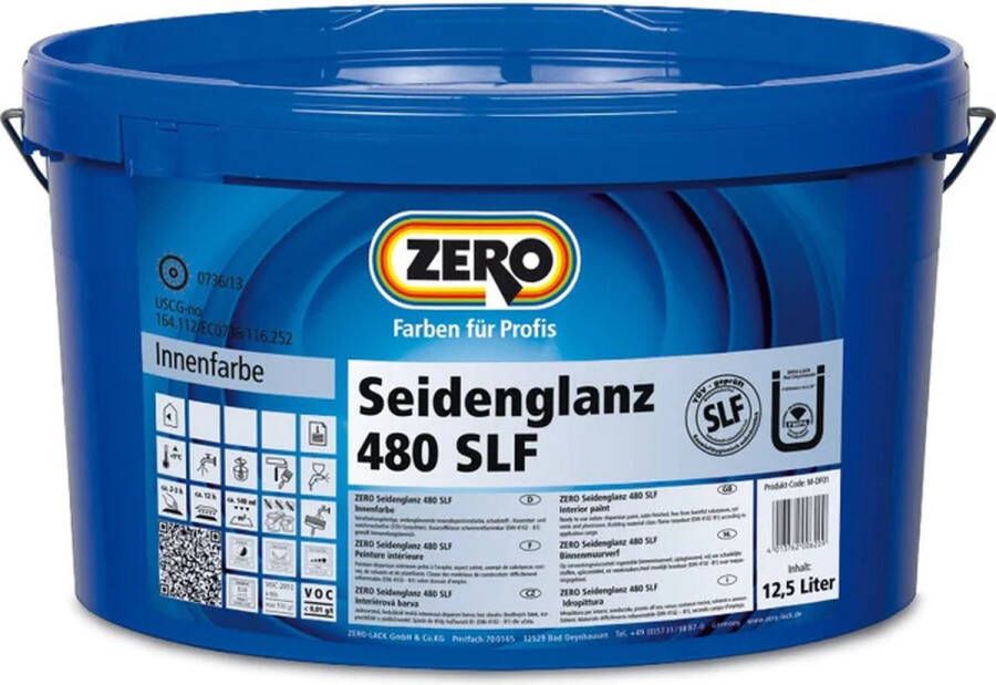 Zero Seidenglanz 480 SLF muurverf 12.5 liter Wit