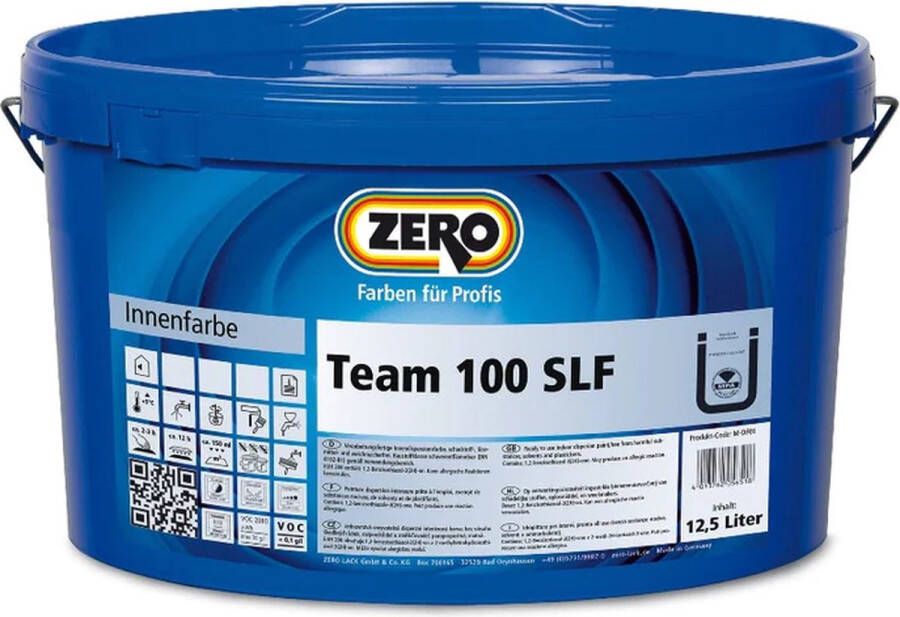 Zero Team 100 SLF muurverf 12.5 liter Wit