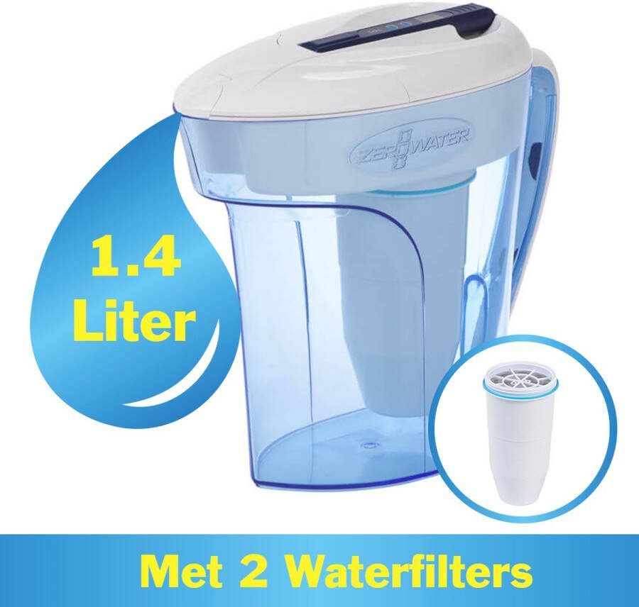 ZeroWater 1.4 Liter Waterfilter Kan COMBI DEAL Met 2 Water filters