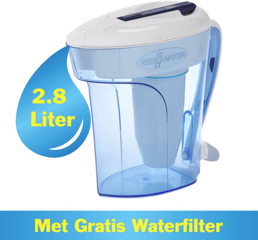 ZeroWater 2 8 Liter waterkan met TDS Meter