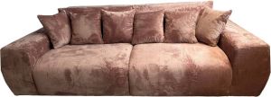 Zetelsenbedden.be Bank Big Sofa Roze velvet Bigsofa zitbank Pink Velours XXL Bankstel Sorisso seats and beds