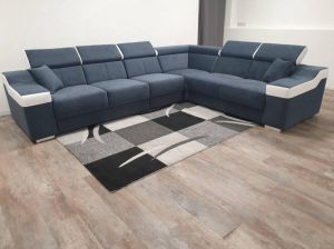 Zetelsenbedden.be hoekbank arizona- blauw grafiet wit- (echte fotos)