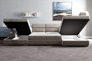 Zetelsenbedden.be Hoekbank Lazaro Velvet Rechts hoeksalon met bed en opbergruimte