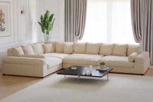 Geen merk hoekbank xxl big sofa fatguy- corduroy rib beige- hoekbanken en hoeksalon bij zetelsenbedden