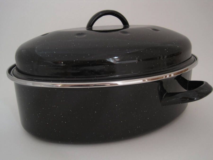 Zevenburgen Emaille ovale braadslede ovenschaal 32cm 4 l zwart