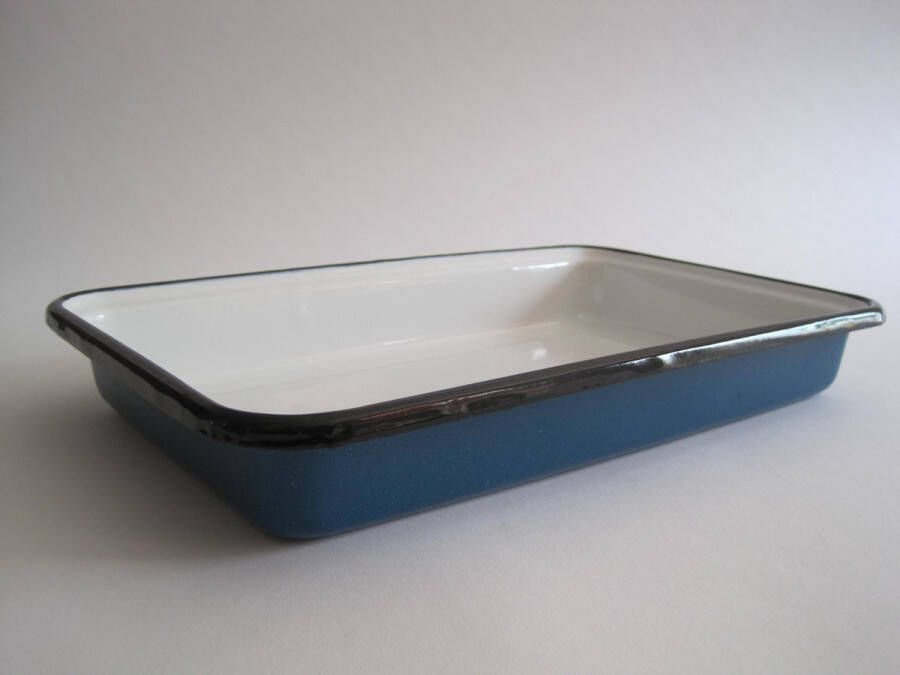 Zevenburgen Emaille ovenschaal 35 x 20 cm blauw gespikkeld