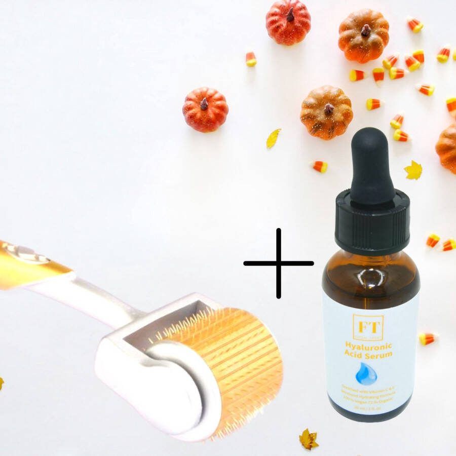 ZGTS Dermaroller 192 + Hyaluronzuur Serum 1.0 MM Inclusief GRATIS Hyaluronzuur Serum 30 ml Huidroller Microneedling Dermarolling Gezichtsroller