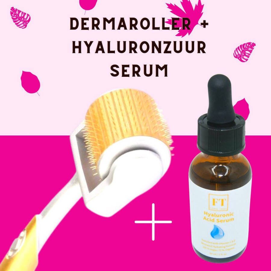 ZGTS Dermaroller 192 Naaldjes + Gratis Hyaluronzuur Serum 0.5 MM Inclusief GRATIS Hyaluronzuur Serum 30 ml Huidroller Microneedling Dermarolling