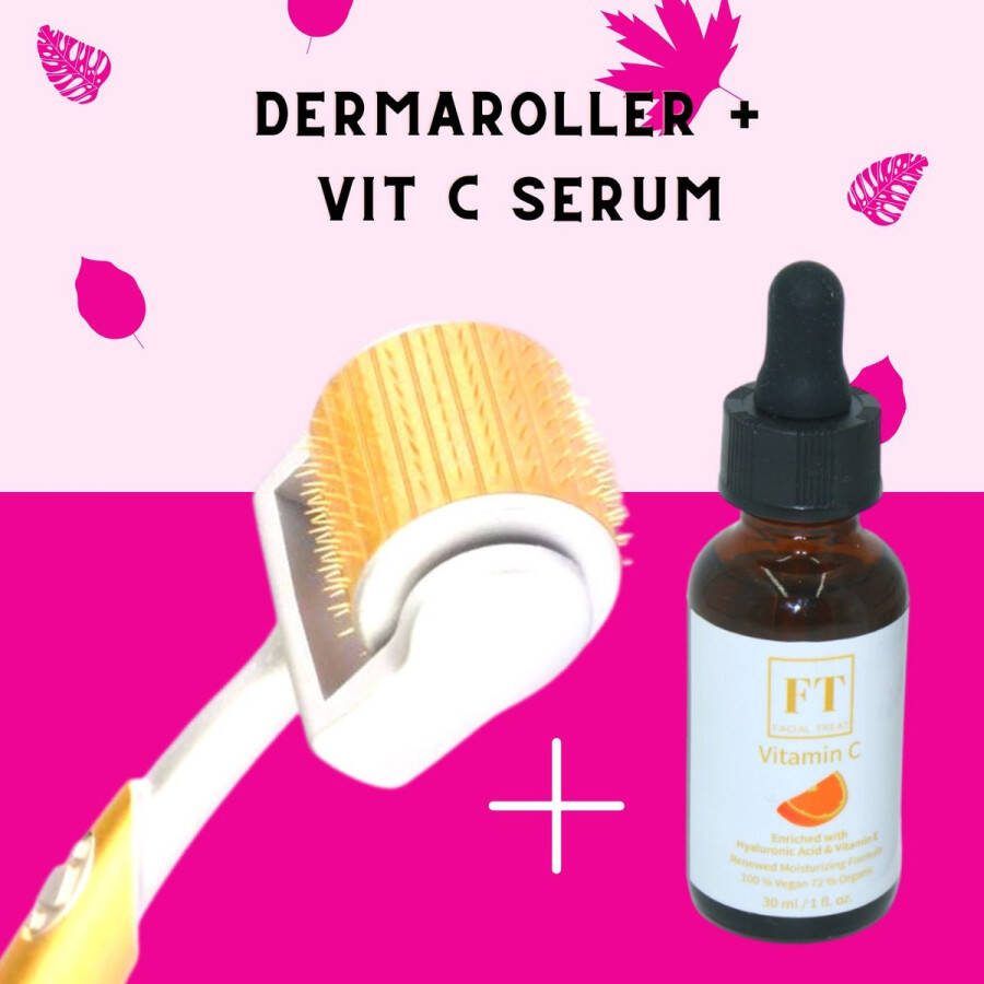 ZGTS Dermaroller 192 Naaldjes + Gratis Vitamine C Serum 0.5 MM Inclusief GRATIS Vitamine C Serum 30 ml Huidroller Microneedling Dermarolling