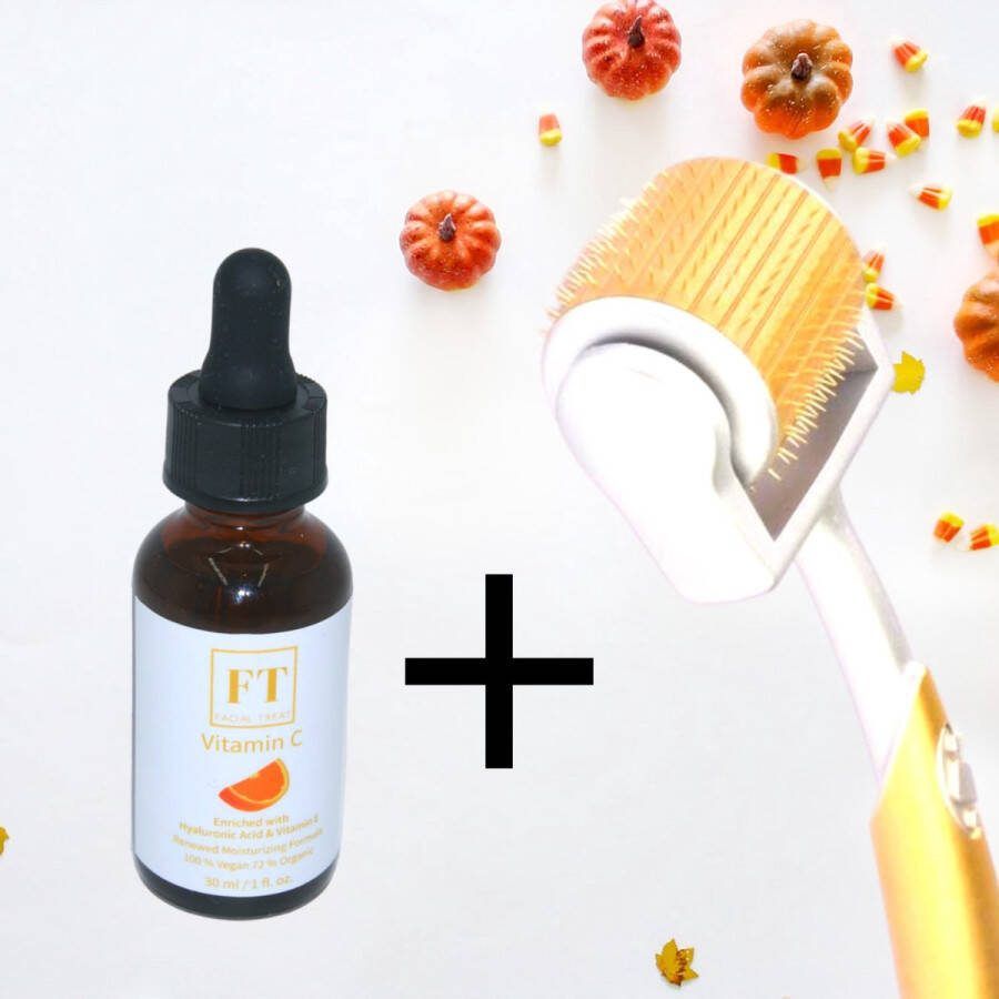 ZGTS Dermaroller 192 Vitamine C Serum 1.0 MM Inclusief GRATIS Vitamine C Serum 30 ml Huidroller Microneedling Dermarolling Gezichtsroller Huiden Worden Beter Opgenomen Test Het Nu!!