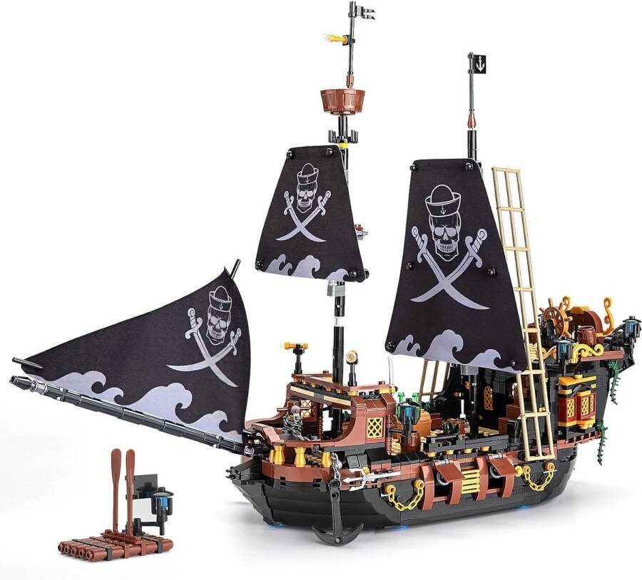 Zhe Gao Blocks Zhe Gao Caribbean Piratenschip Pirates adventure Classic creator boot Technic ideas STEM educatief speelgoed bouwpakket Cruise schip modelbouw voor volwassenen & kinderen 1328 bouwstenen (niet compatibel met Mould King of Lego stenen)