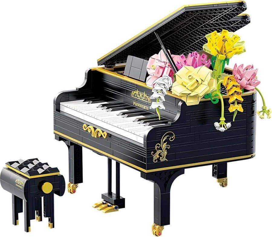 Zhe Gao Blocks Zhe Gao Piano met bloemen Classic creator ideas technic STEM educatief speelgoed bouwpakket botanical bloemenboeket versiering Vleugelpiano modelbouw voor volwassenen & kinderen 1306 bouwstenen (niet compatibel met Mould King of Lego stenen