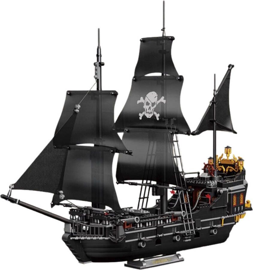 Zhe Gao Blocks Zhe Gao Piratenschip Black Pearl Pirate Pirates of the Caribbean Adventure Classic Creator STEM piraten boot speelgoed expert technisch bouwpakket voor kinderen en volwassenen 1424 bouwstenen (niet compatibel met Mould King of Lego stenen)