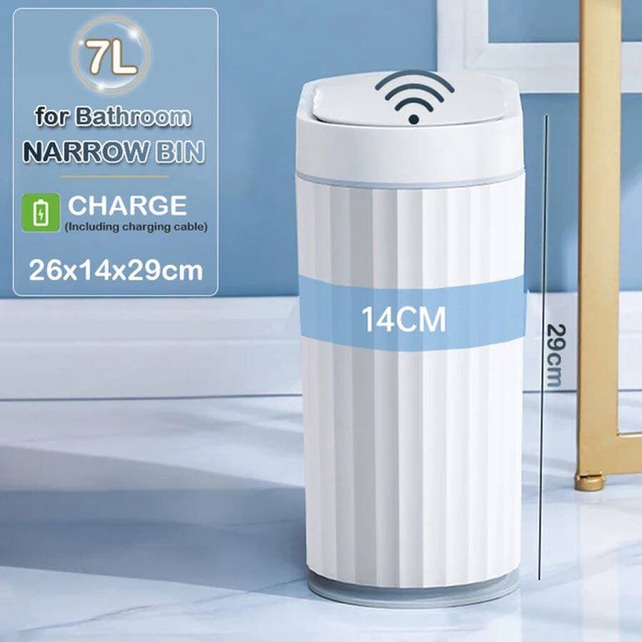 Zhejiang Sensor Prullenbak Slimme Prullenbak voor Keuken Badkamer Toilet Inductie Prullenbak Grijs
