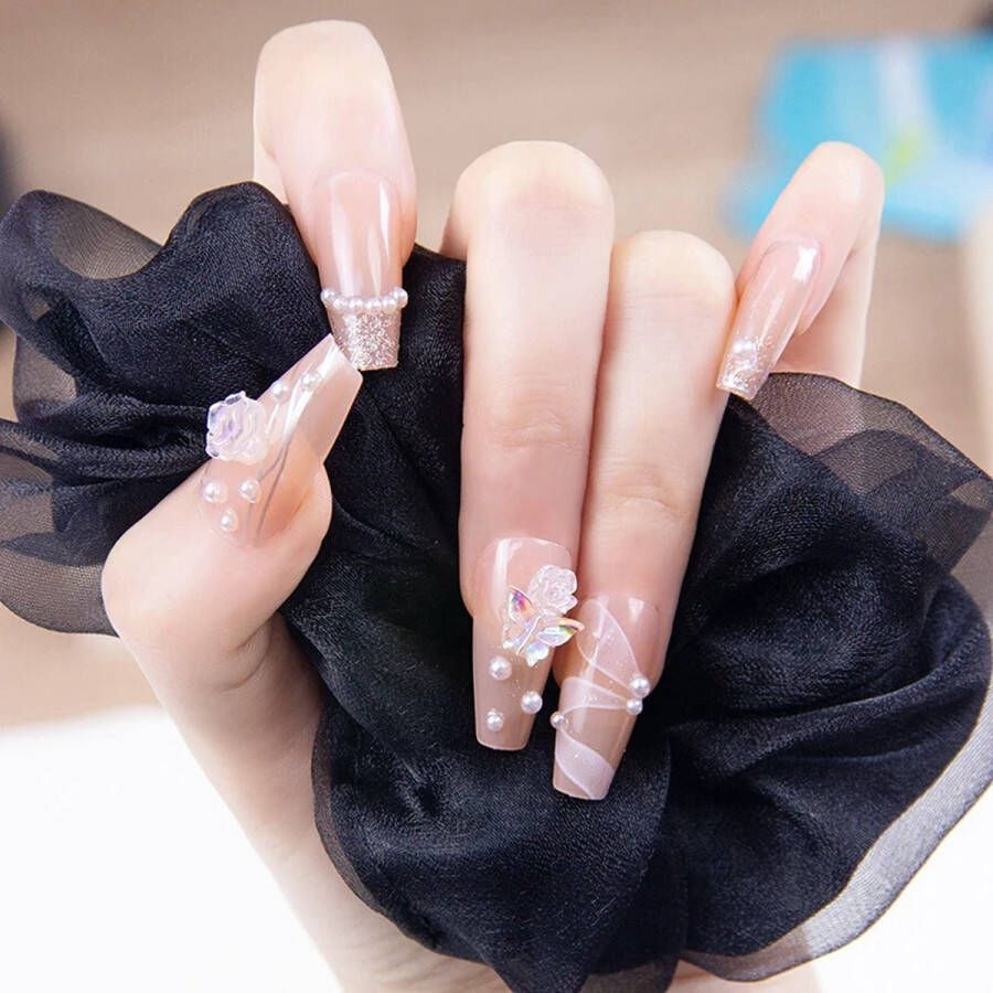 Zhenyue -Nail Art -Plaknagels-Nail Art Set Tools Nagelstickers Meisjes-Nagelstickers Nail Art-Gel Nail Wraps Nagels Wraps-24 Stickers-cadeau-Valentijnscadeau