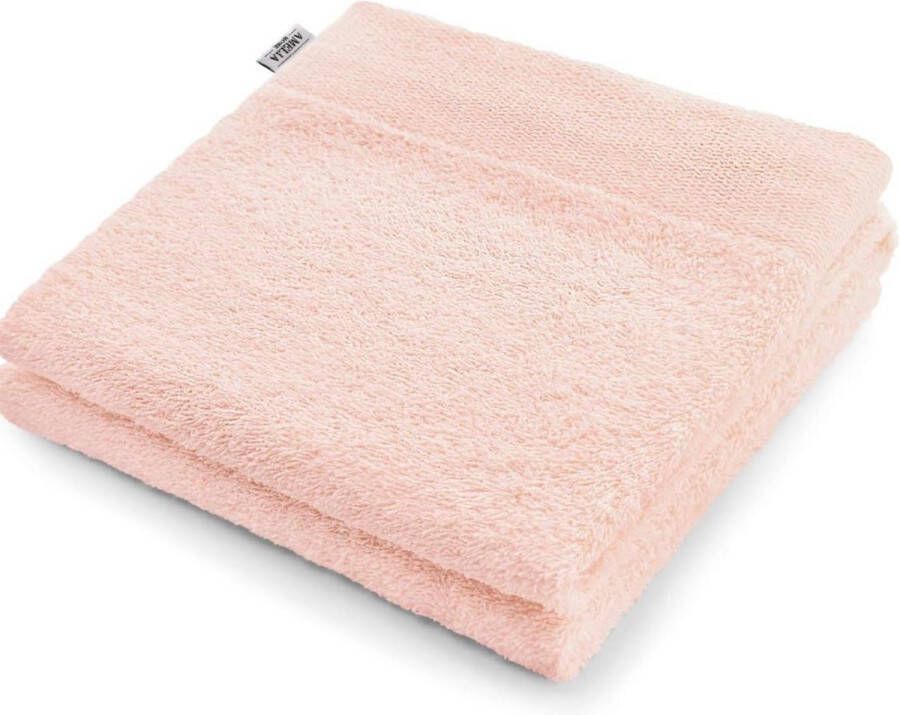 Zhs handdoekenset lichtroze 2 handdoeken 50x100cm en 2 douchedoeken 70x140cm 100% katoen kwaliteit absorberend roze