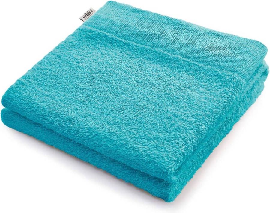 Zhs handdoekenset turquoise 2 handdoeken 50x100cm en 2 douchedoeken 70x140cm 100% katoen kwaliteit absorberend