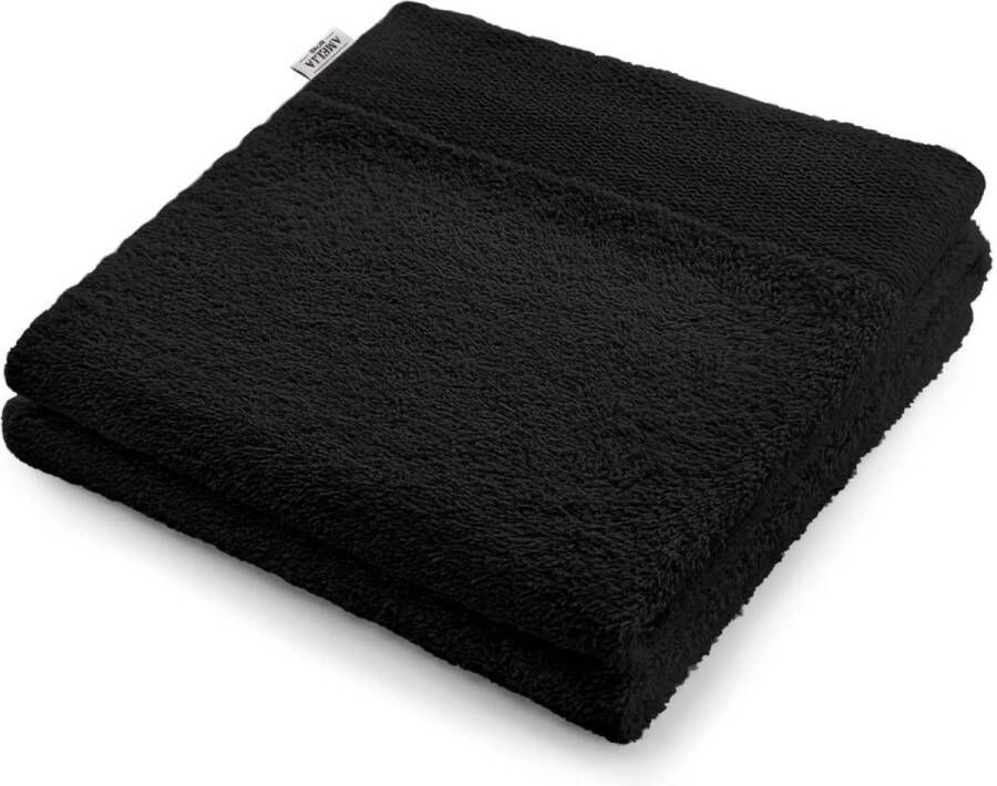 Zhs zwarte handdoekenset 2 handdoeken 50 x 100 cm en 2 douchedoeken 70 x 140 cm 100% katoenkwaliteit absorberend