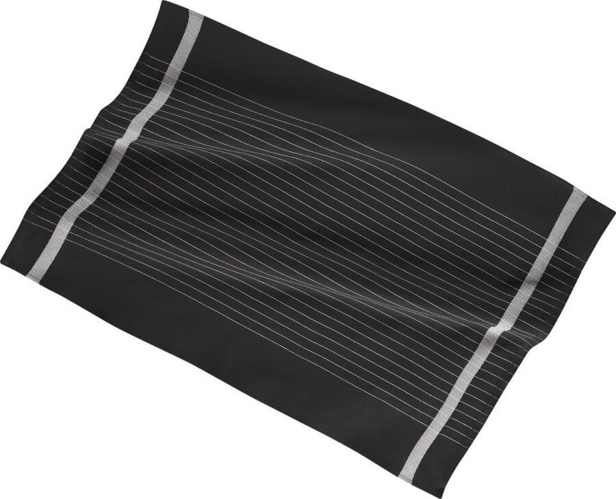 Zic-Zac Keukenhanddoek 50x70cm set3 stripe coloured center black
