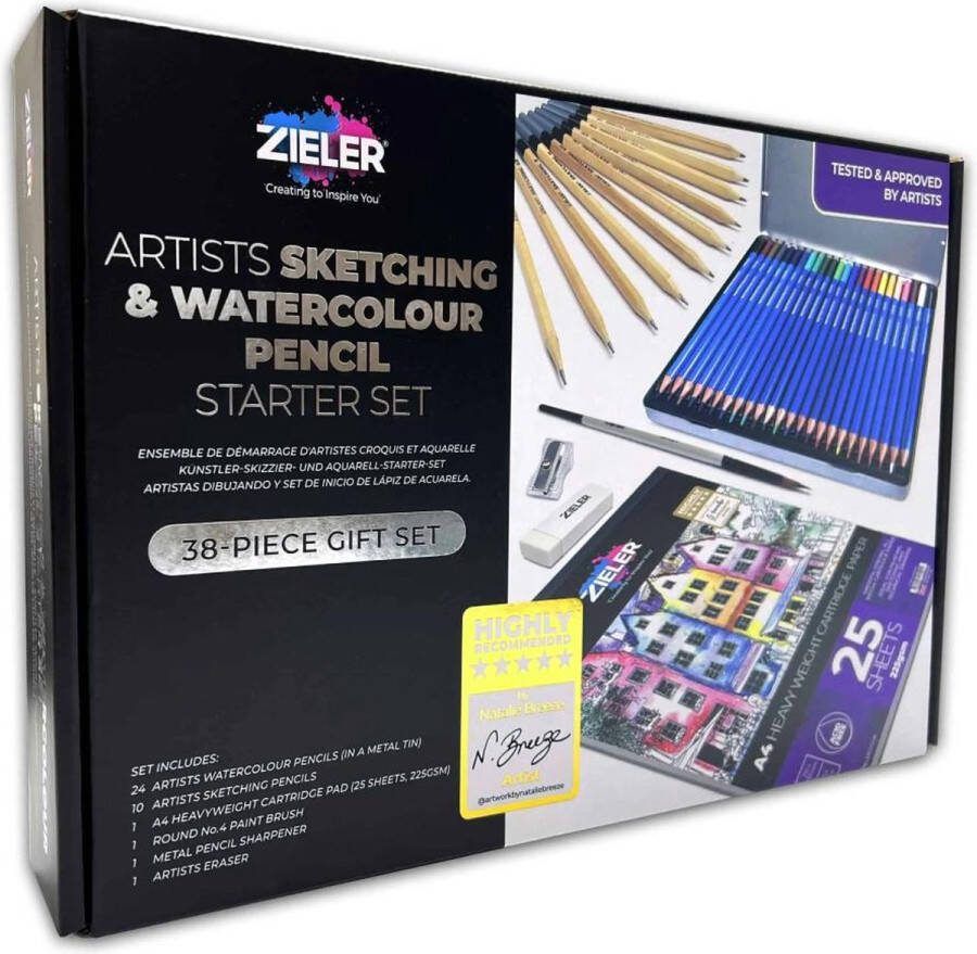 Zieler AQUAREL- EN SCHETSPOTLODEN STARTERSET