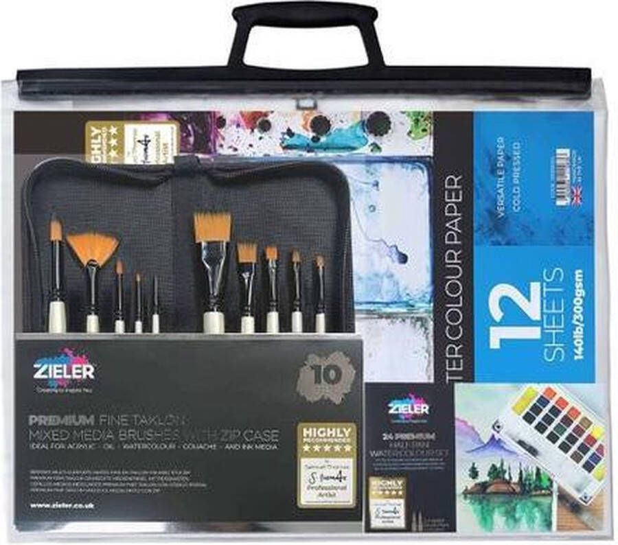 Zieler Complete Watercolour Paintingset In A Clear A3 Case