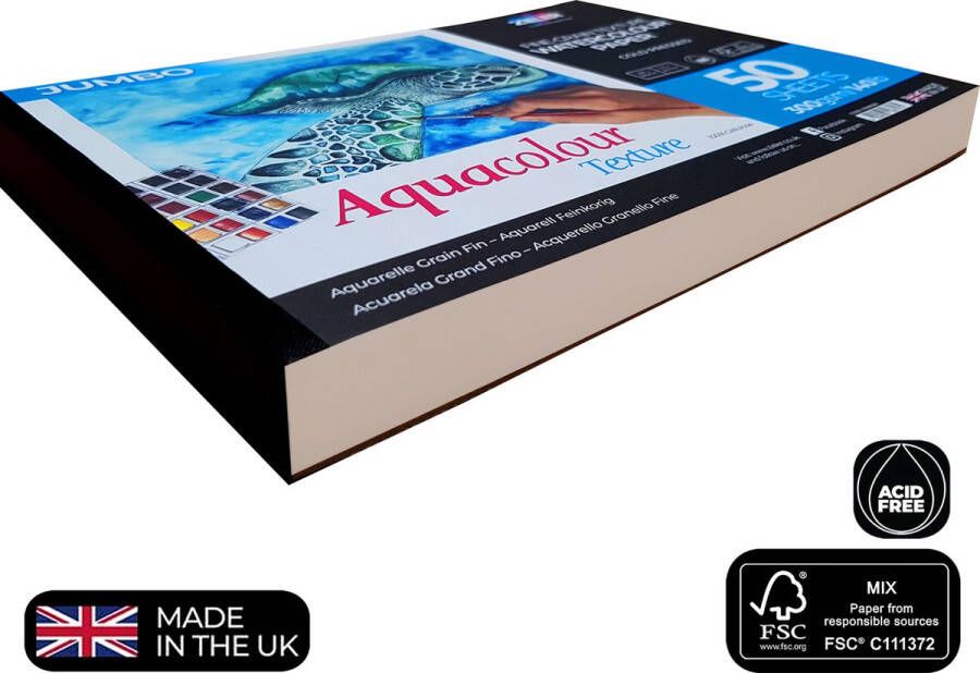 Zieler Professioneel Aquarelpapier A3 van Aquarelblok met 50 Vellen A3 Aquarelpapier 300 gram