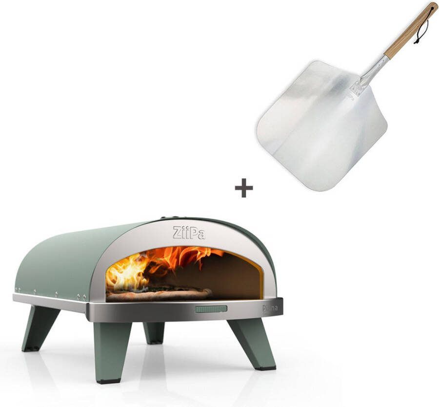 ZiiPA Pizzaoven Piana Gas Eucalyptus + Pizzaschep