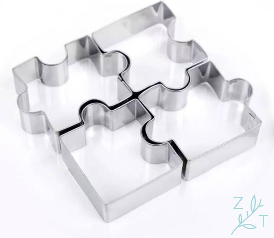 ZijTak Puzzel uitsteekvorm cookie cutter koekjes 4 stuks