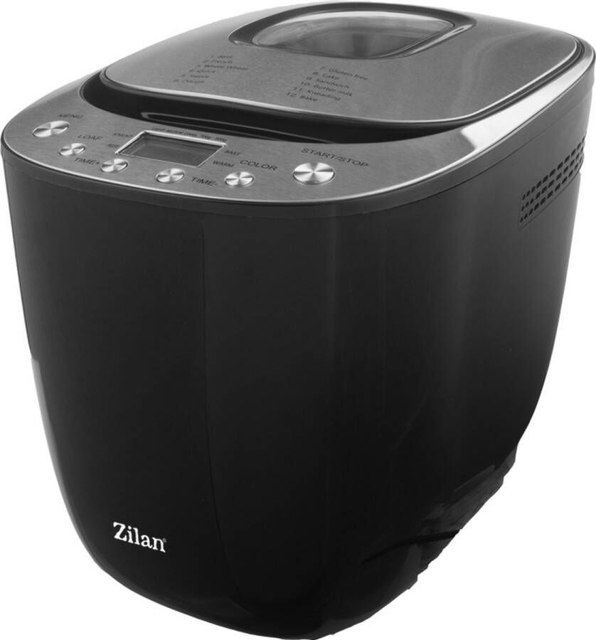 Zilan Broodbakmachine Broodmachine Breadmaker 12 Programma's Vaatwasserbestendige onderdelen Non stick
