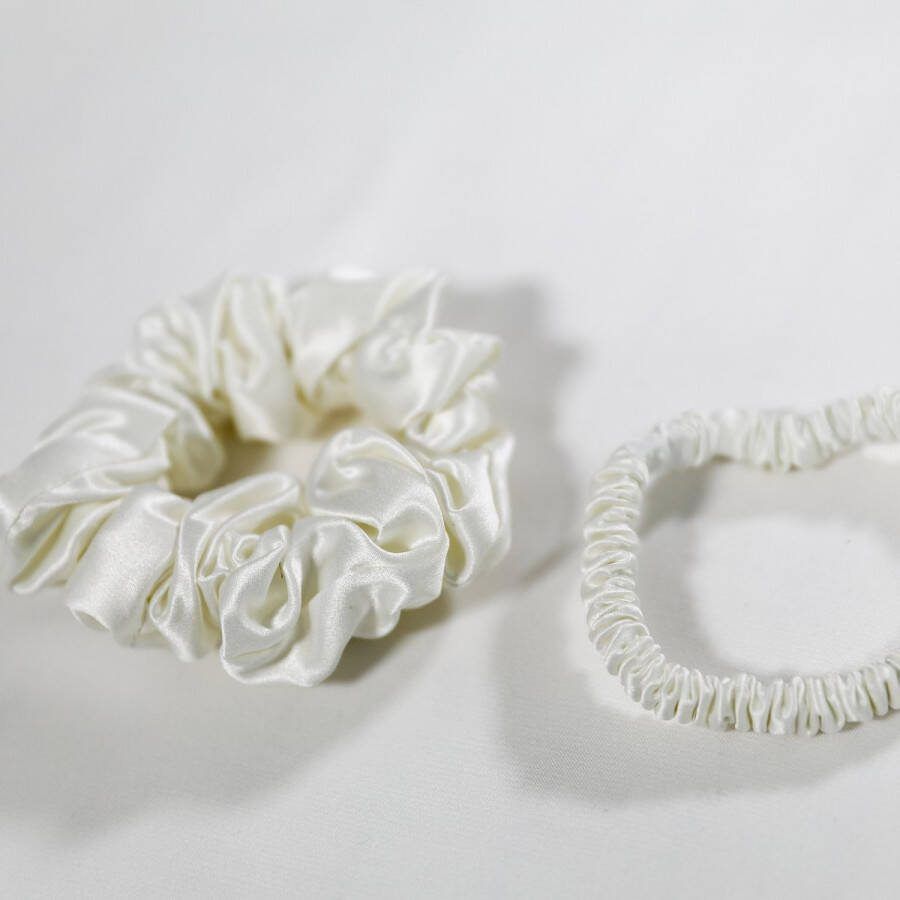 Zilk Day and Night Scrunchie Set Ivory White