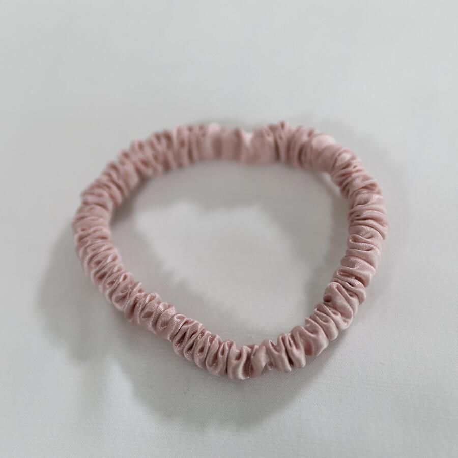Zilk Premium 100% Silk Zijden Scrunchies l Haarelastiekje Dag & Nacht l Set van 2 25 momme Lichtroze
