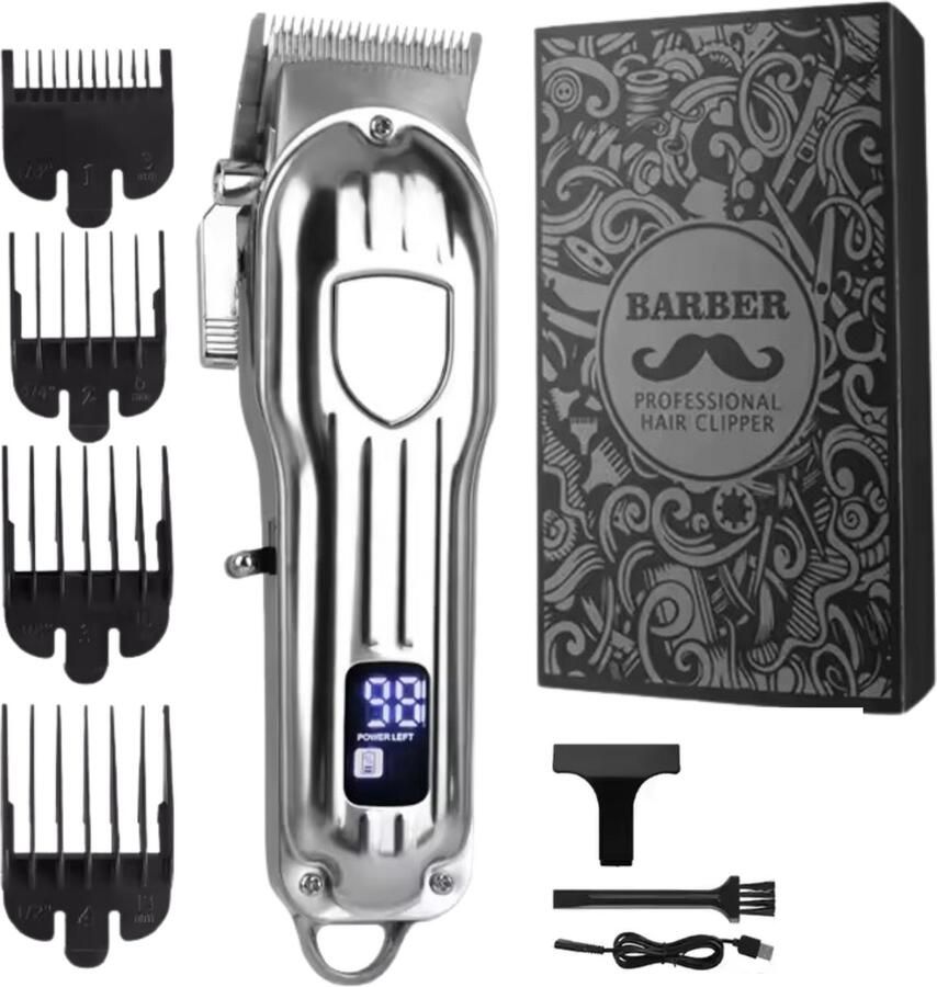 Zilver Modito Tondeuse Mannen Draadloze Professionele Tondeuse Hoofdhaar Haartrimmer Tondeuses Trimmer Mannen Complete Set