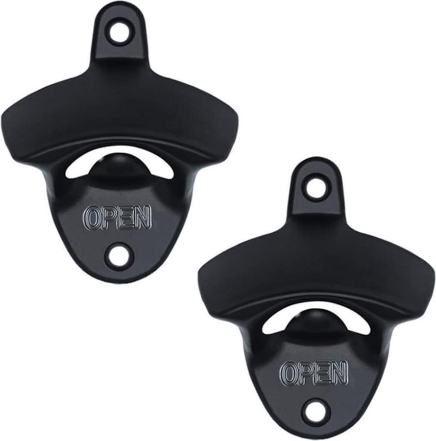 Zingking 2 stuks vintage stijl wandmontage bieropeners bierflesopener voor wandmontage inclusief schroeven voor eenvoudige bevestiging in partybars cafés thuis restaurants keukens (zwart)