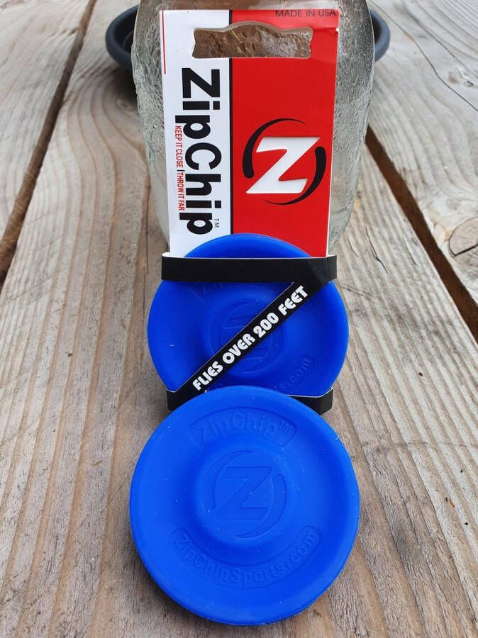 ZipChip | mini frisbee 6 8 cm | Fun Pocket disc | Blauw