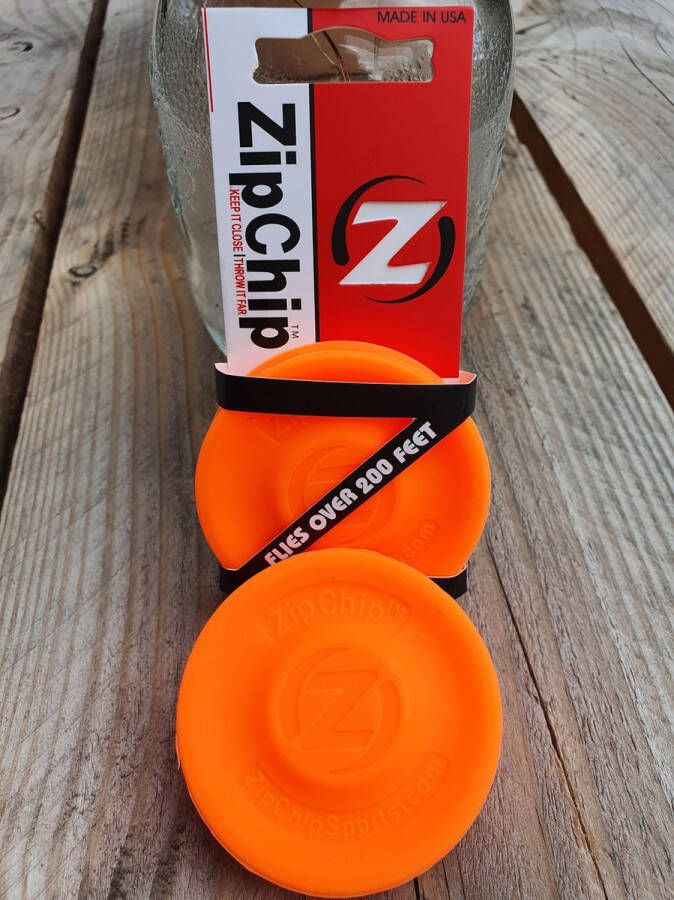 ZipChip | mini frisbee 6 8 cm | fun pocket disc | oranje