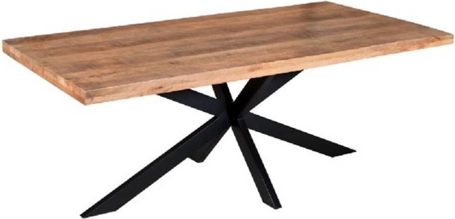 Zita Home Spinpoot Fleur tafel 180x100cm 77cm hoog mango hout matrixpoot DE BESTE BLACK FRIDAY DEAL 2022