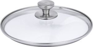 Ziva universele deksel gehard glas Ø23cm stoomopening oven veilig tot 220°C RVS handvat vaatwasserbestendig duurzaam geschikt voor Instant Pot multicookers