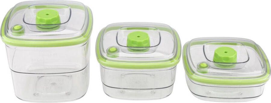 Ziva Vacuüm Vershouddozen Set (3 stuks 0 8 + 1 4 + 2 0 liter) BPA Vrij Vershoudbakjes Meal Prep Bakjes Lunchbox Diepvriesbakjes Vershouddoos Vershoudbakjes Set Plastic Bakjes Luchtdicht Voedselcontainer 3x langer vers dankzij vacuum