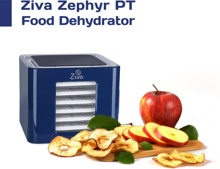 Ziva Zephyr PT voedseldroger | droogoven | dehydrator | 6 kunststof drooglades (voedselveilig) perfect voor het drogen van fruit vlees kruiden groente en meer!