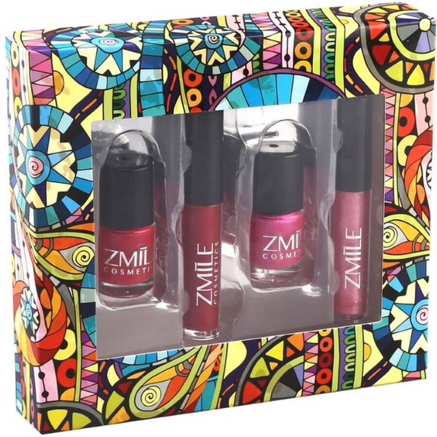 ZMILE cosmetics Perfect Look Red & Pink Kit 2 mini nagellak en 2 lipgloss Rood en Roze Tinten
