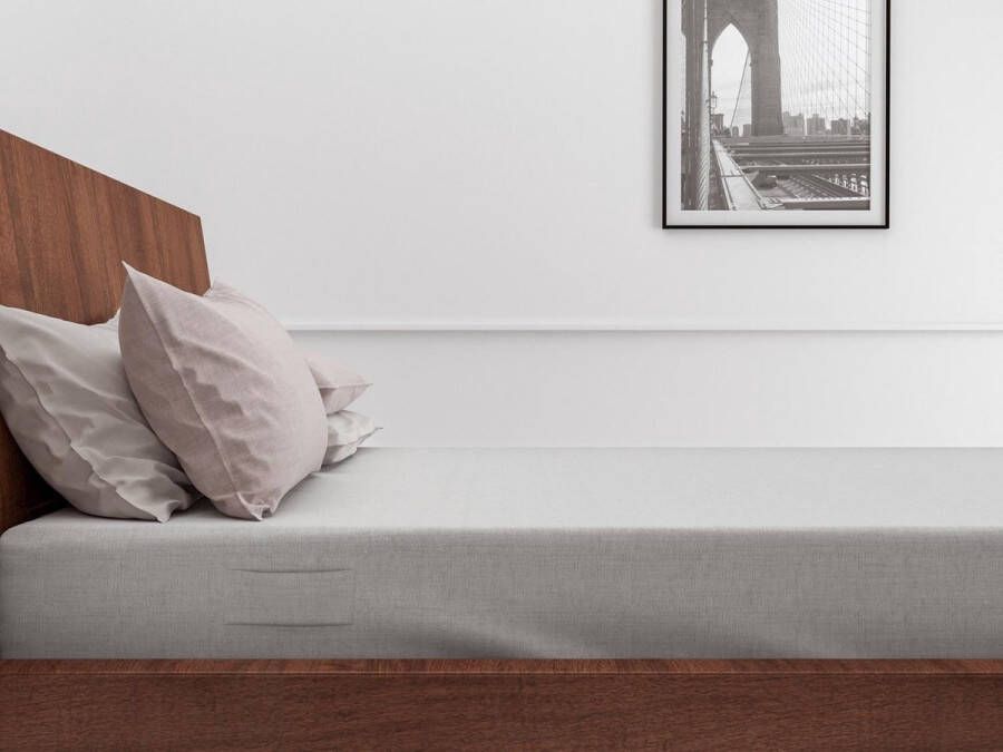 Zo! Home Zo Home Lino Hoeslaken Katoen 35cm Hoek Linnen Look 90x200cm dove grey