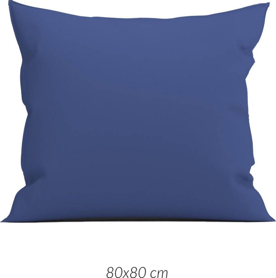 Zo! Home Satinado 2-pack katoen satijn kussenslopen blauw 80x80 luxe uitstraling zachte kwaliteit